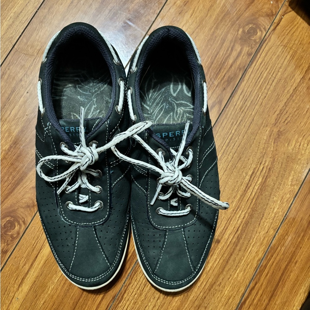 Sperry Black and White Women's Boat Shoes